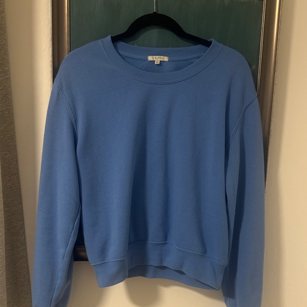Z Supply Cropped Blue Sweatshirt